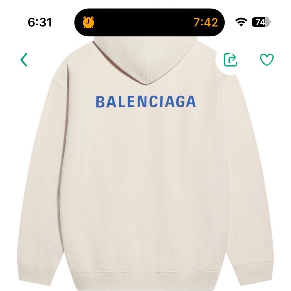 Balenciaga crème oversized hoodie size small in great condition
